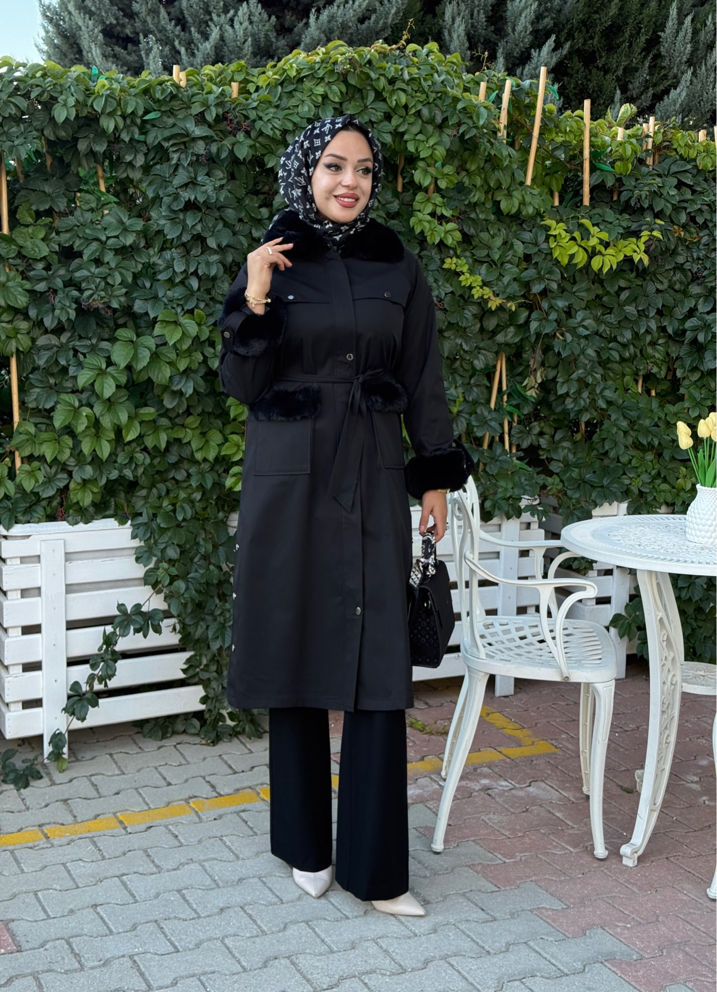 KÜRK DETAYLI TRENÇKOT